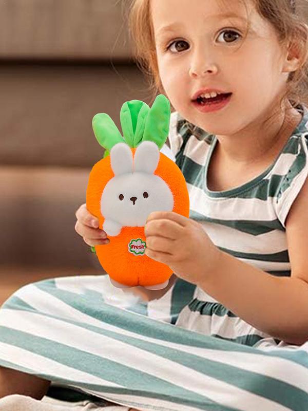 Funny Joy Fruit Bunny Plush Toy Cute Carrot Strawberry Rabbit Plush Toy Birthday Christma Bunny Stuffed Animal Reversible Rabbit