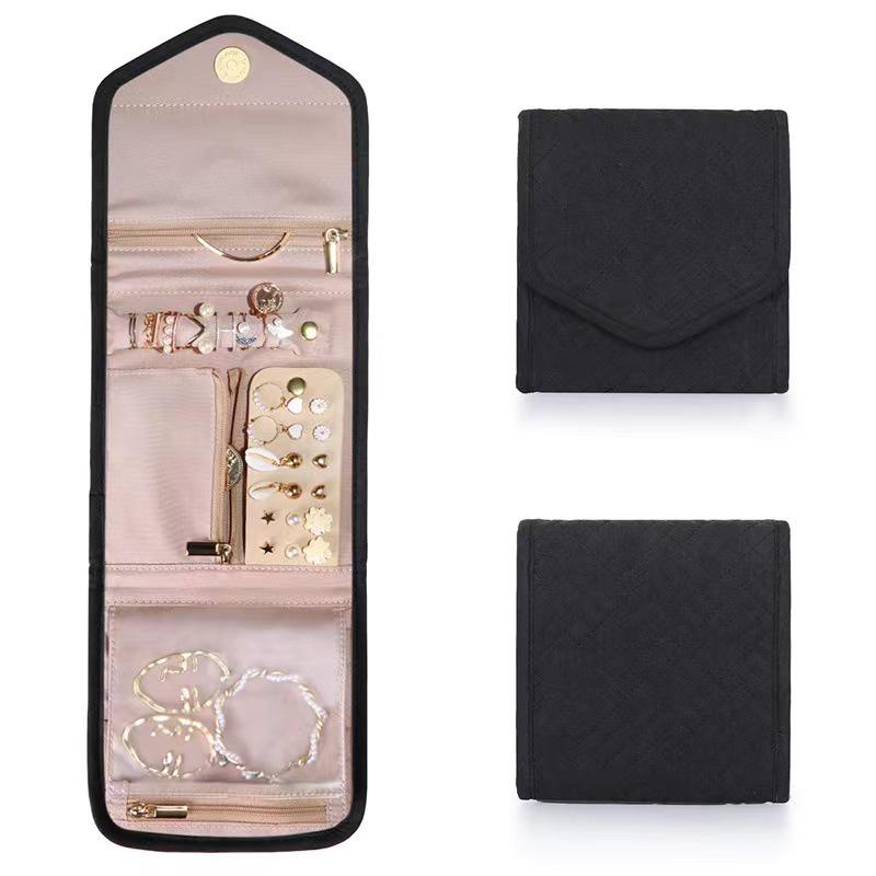 Portable Folding Jewelry Bag - Multifunctional Travel Necklace & Earring Organizer