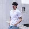 Men's Clothing Block Color Regular Shoulder Short Sleeve Summer T-Shirt Cool Feeling Cleanfit Trendy Top Lightweight Comfortable