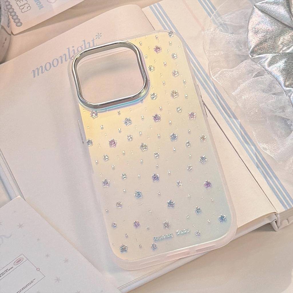 Little Stars Suitable for Iphone16 Mobile Phone Case 15Promax Laser 13 Korean Style 14 Advanced 11 Electroplated Hard