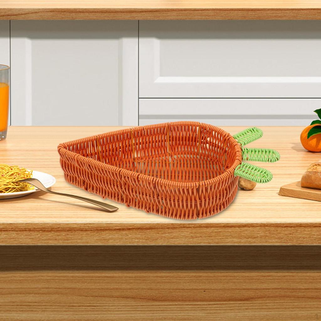 Karotte Lagerung Korb Ostern Obst Lebensmittel Geformt Rustikalen Wicker Servieren