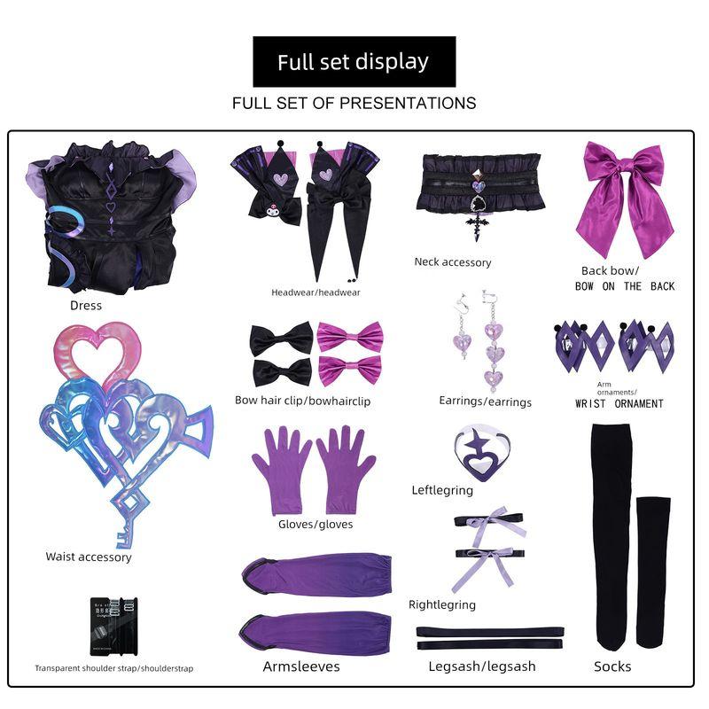 Honor of Kings X Sanrio Collaboration Angela Kuromi Heart Cosplay Costume Anime Game