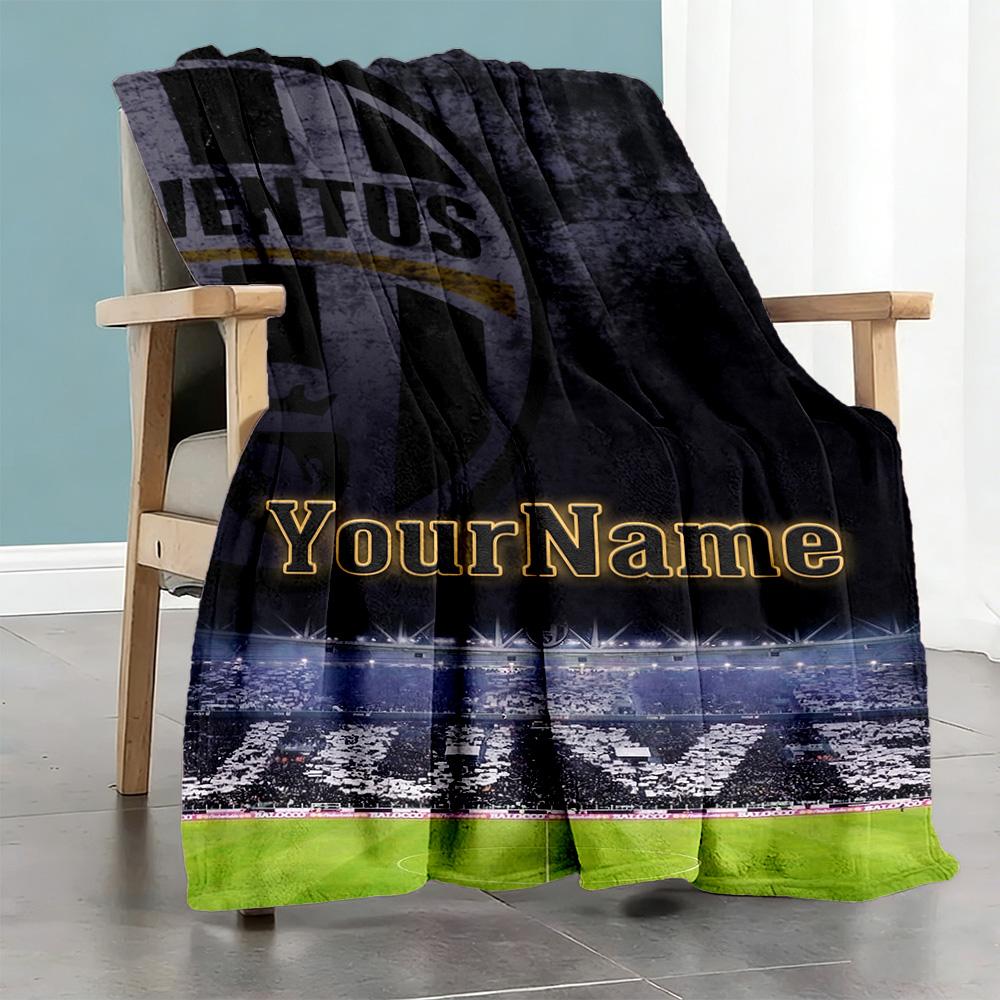 Juventus Customize Your Name Blanket Lightweight Customizable Blanket Comfortable Versatile for Nap Living Room Chair Seaside Four Seasons Universal