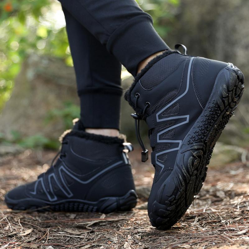Fashion New Winter Boots For Men Snow BareFoot Outdoor Non-slip Warm Fur Casual Sneakers Lightweight Ankle Boots Hiking Shoes Plus Size