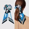 Girl Hair Silk Scarf Lady Elastic Scrunchies Ties Band Accessories Luxury Design Horse Print Ponytail Hairstyle Hairbands Ribbon