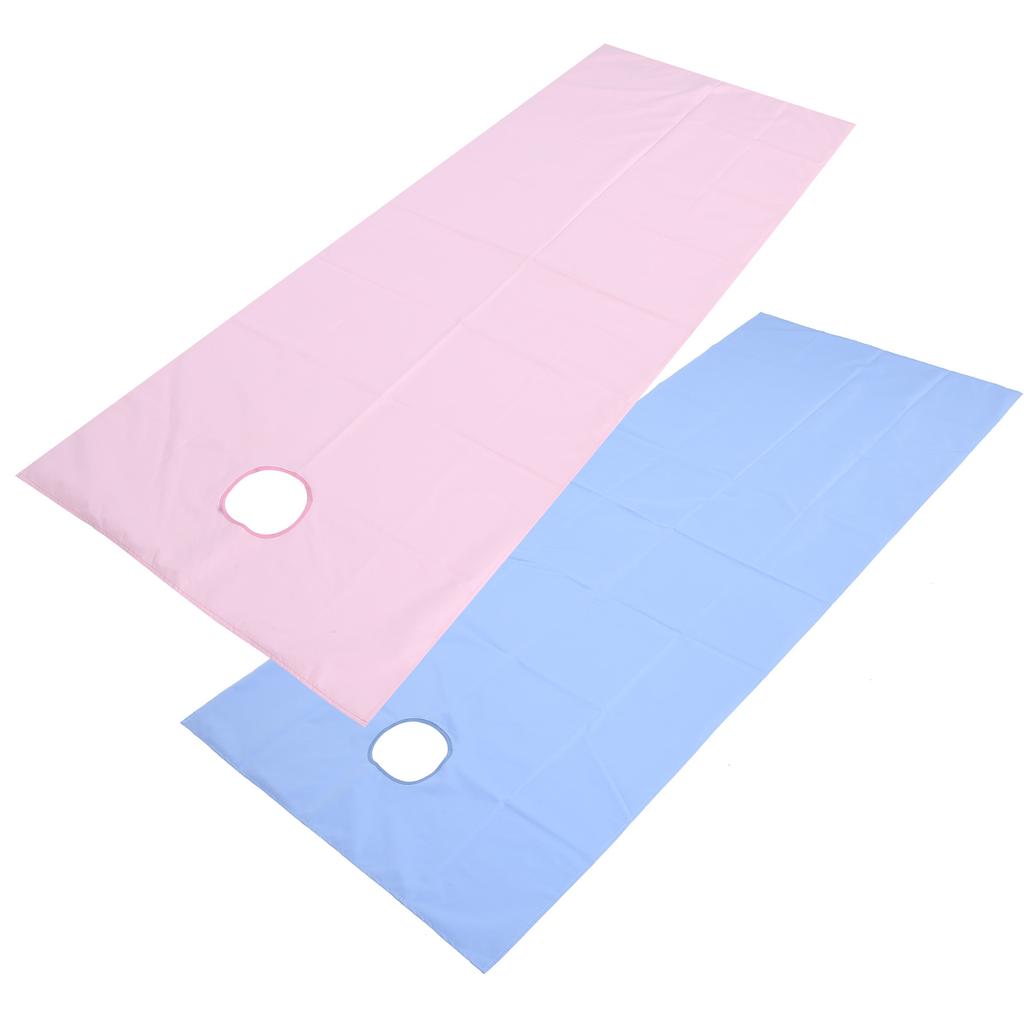 Buty Salon Bed Sheet Waterproof Oil Proof   Bed Cover with Face Brth Hole(Pink +Dark Coffee )
