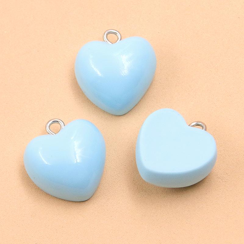 9-Color Geometric Heart Resin Charms: 17x18mm for Bags, Necklaces, Bracelets, Phone Pendants