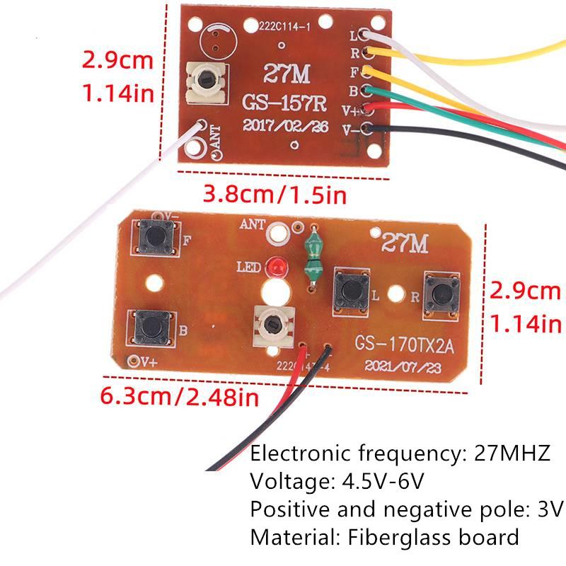 High Quality 4CH RC Remote Control 27MHz Circuit PCB Transmitter Receiver Board For RC Car Remote Control Toys Parts