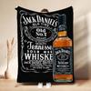 Classic Jack Daniel'S Tennessee Whiskey Flannel Printed Blanket Thick Warm Throw Blanket For Living Room Kids Room Party Decor Holiday Gift