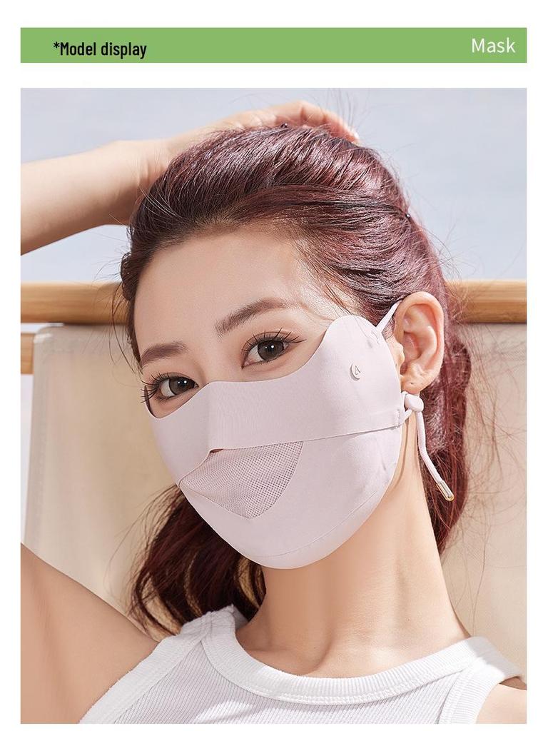 Breathable Mesh Ice Silk Mask – Sun Protection Face Shield for Spring & Summer Cycling