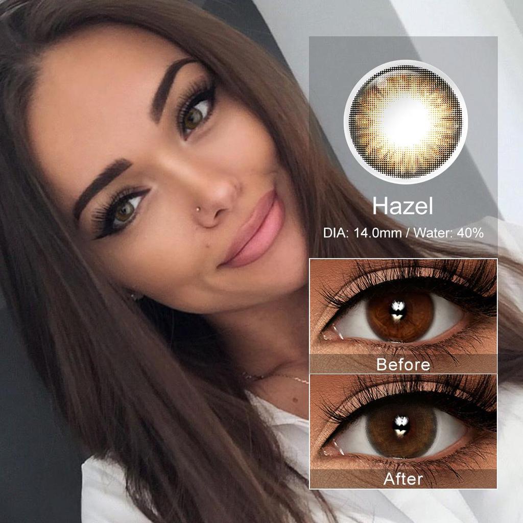 FreshGo Fargede kontaktlinser Kosmetikk Blå fargelinse for øynene Naturlig skjønnhet Elever 1 par årlig myk kontaktlinse