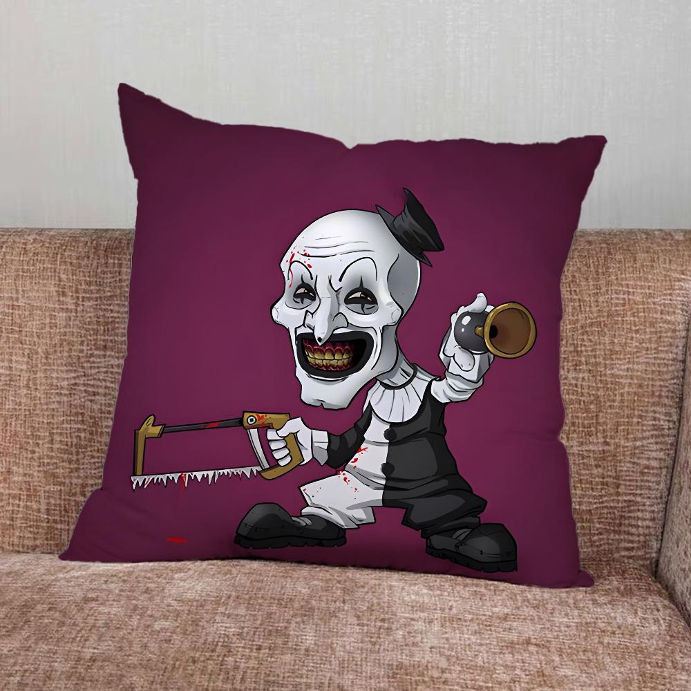 

Art the Clown T-Terrifiers Pillow Case For Home Bedroom Car Office Decoration Living Room Sofa Cushion Cover Suitable 16x16Inch