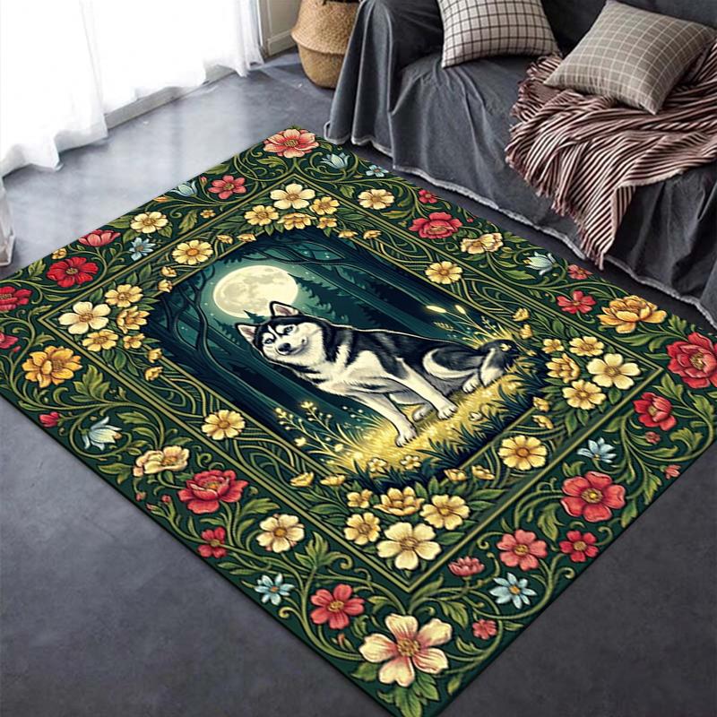 2025 New Husky Dog Carpet Rug for Living Room Bedroom Home Sofa Decoration,Kids Play Non-slip Floor Mat64