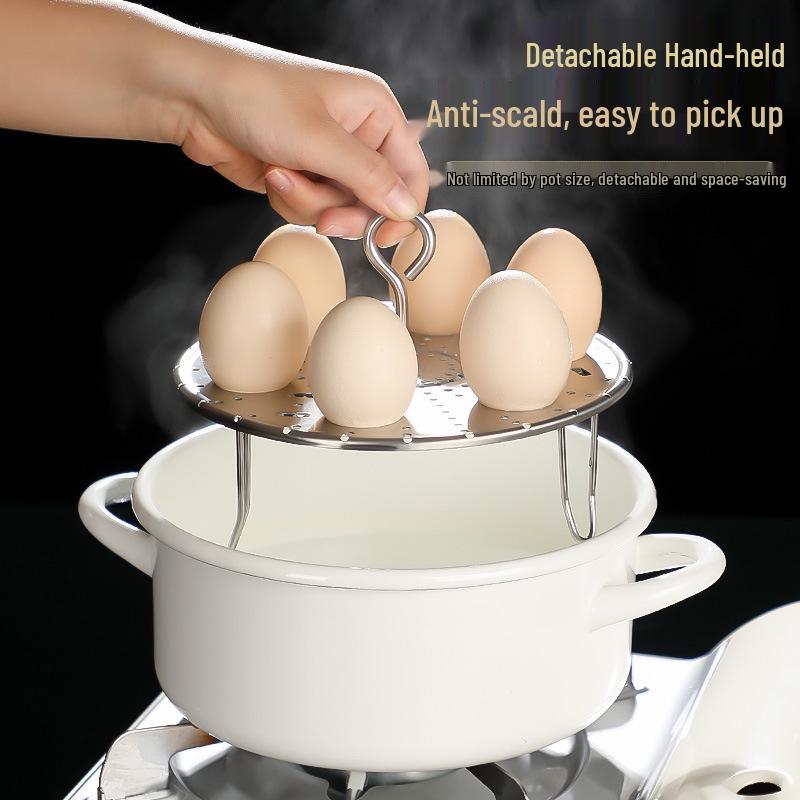 304 Stainless Steel Folding Steamer Rack for Eggs, Buns, and Rice Cookers