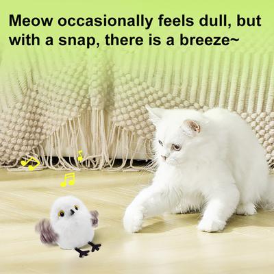 Automatic Flapping Birds Cat Toy Interactive Cat Teaser with 3 Wing Modes Chirping Sounds Self-Play Exercise Toy for Indoor Cats