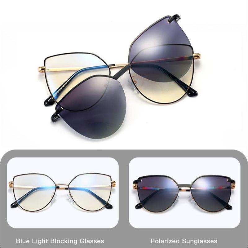 ARVIN 2 In 1 Women's Polarized Sunglasses Fashion Women Optical Myopia Eyeglasses Frames Polarized Prescription Glasses