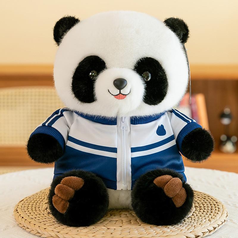 

Uniform School Wear Panda Plush Toy Stuffed Animal Doll Kids Birthday Gifts Panda Blue,23cm