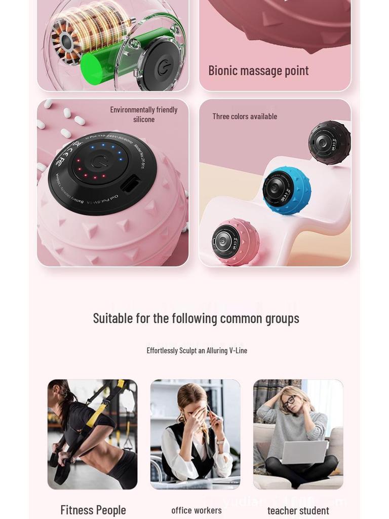 3D Vibration Handheld Massage Ball for Muscle Relaxation & Fitness