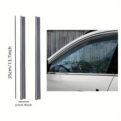 2pcs Dual Rubber Car Side Window Wipers - Left Hand Rain Blades For Clear Vision, Fits Driver & Passenger Windows Accessories