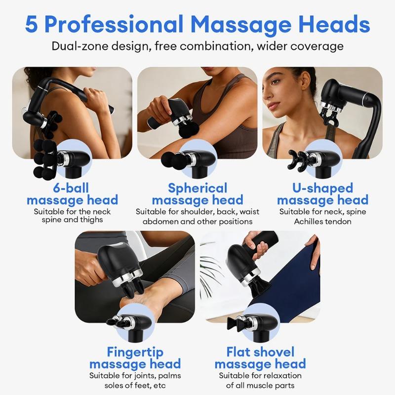 2026 New Smart Handhel Fascia Gun High Frequency Vibration Body Massage Gun Neck Shoulder Waist Back Handle Massager Fascia Masajeador