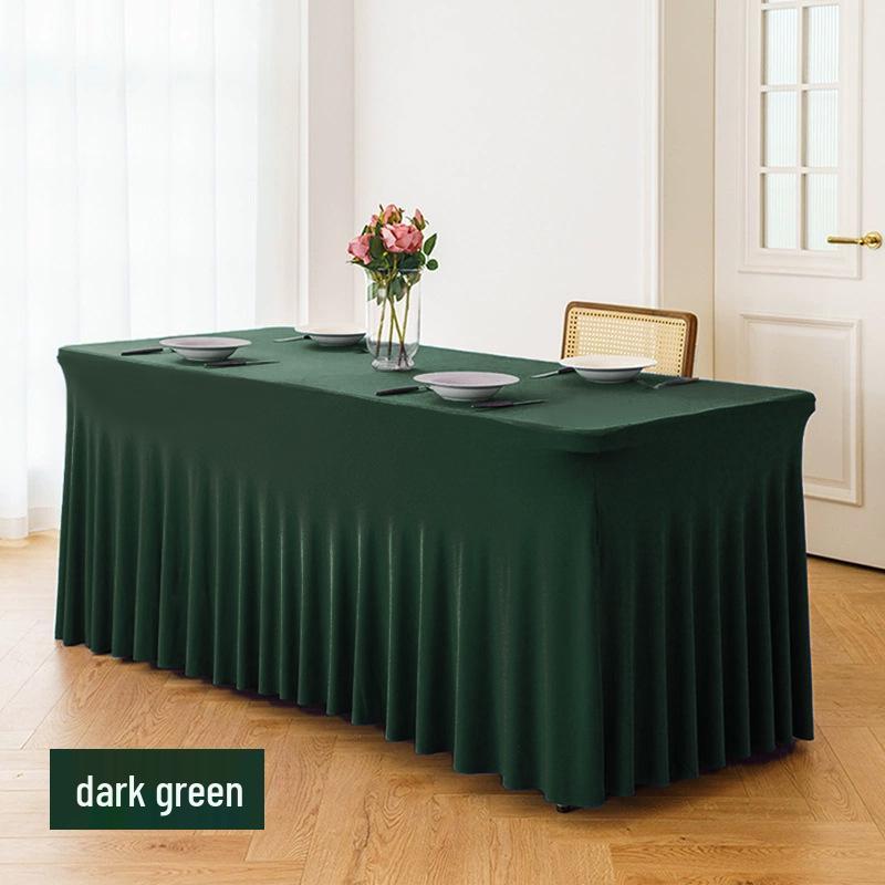 Elastic Table Cover for Wedding Banquet, 6FT Rectangular Skirt, Hotel Party