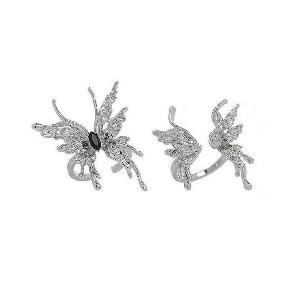 High-End Designer Open Butterfly Ring for Women - Cold Style, Fashionable Statement Piece