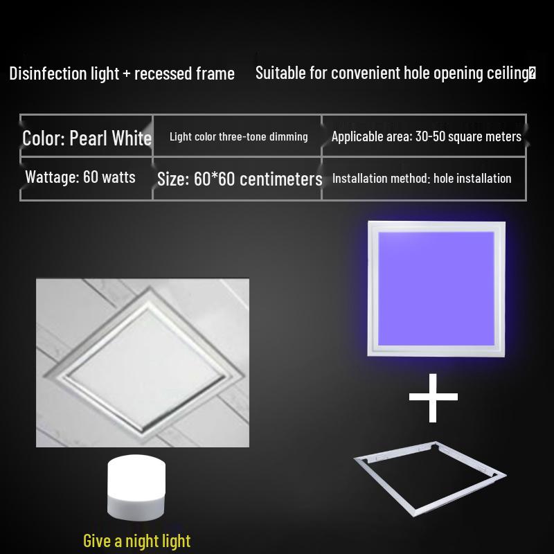 Ceiling-Mounted Ultraviolet Germicidal Panel Light for Bathroom & Kitchen