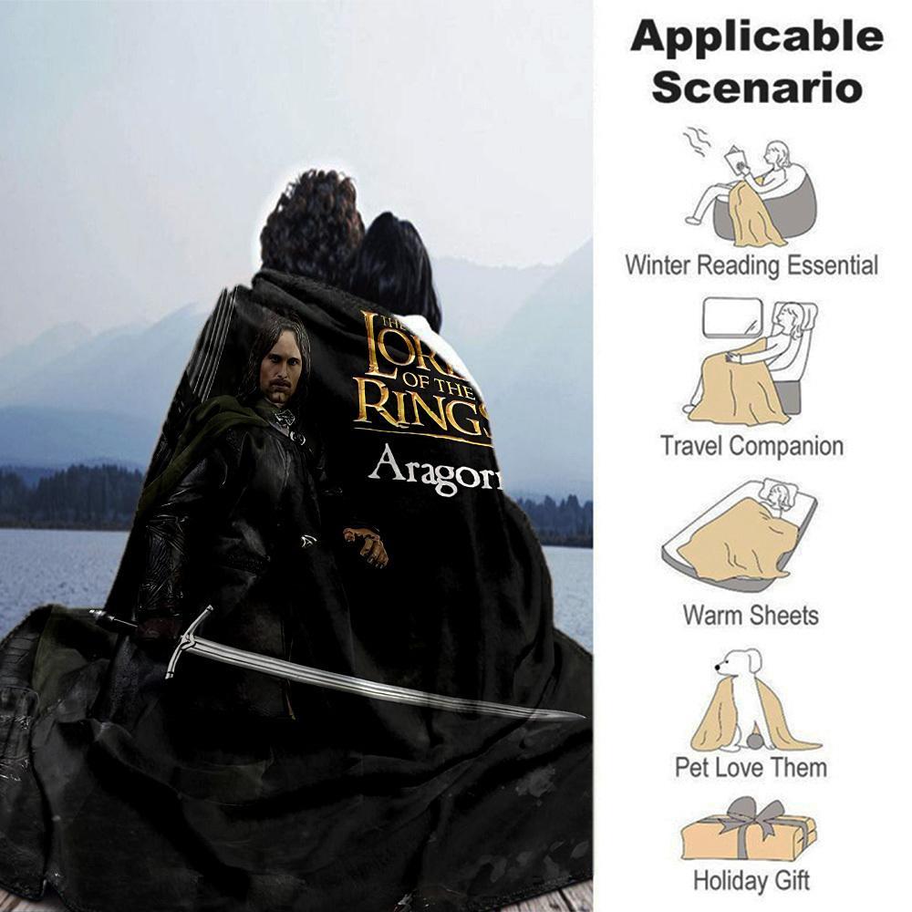 1ks Aragorn Pán prstenů Flanelová deka Měkká teplá přehoz na doma, do kanceláře, na cesty, Celoroční útulné povlečení DárekL1167