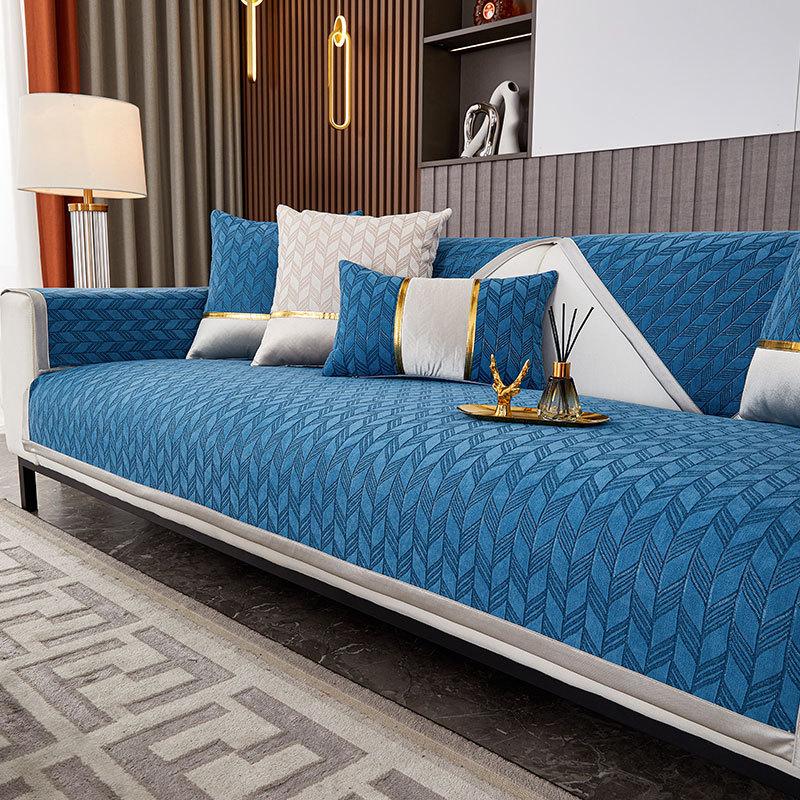 Non-slip Chenille Sofa Cover Four Seasons Universal Sofas Cushion for Living Room Geometry Leaf Couch Cushion Case Home Decor