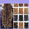 Extensões de Cabelo Feminino Luxuosas Longas Onduladas Peça de Cabelo Sintético 45cm Para Elegância Sem Esforço