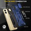 For Samsung Galaxy A06 4G Case Kickstand Slide Lens Lid PC+TPU Drop-Proof Phone Cover