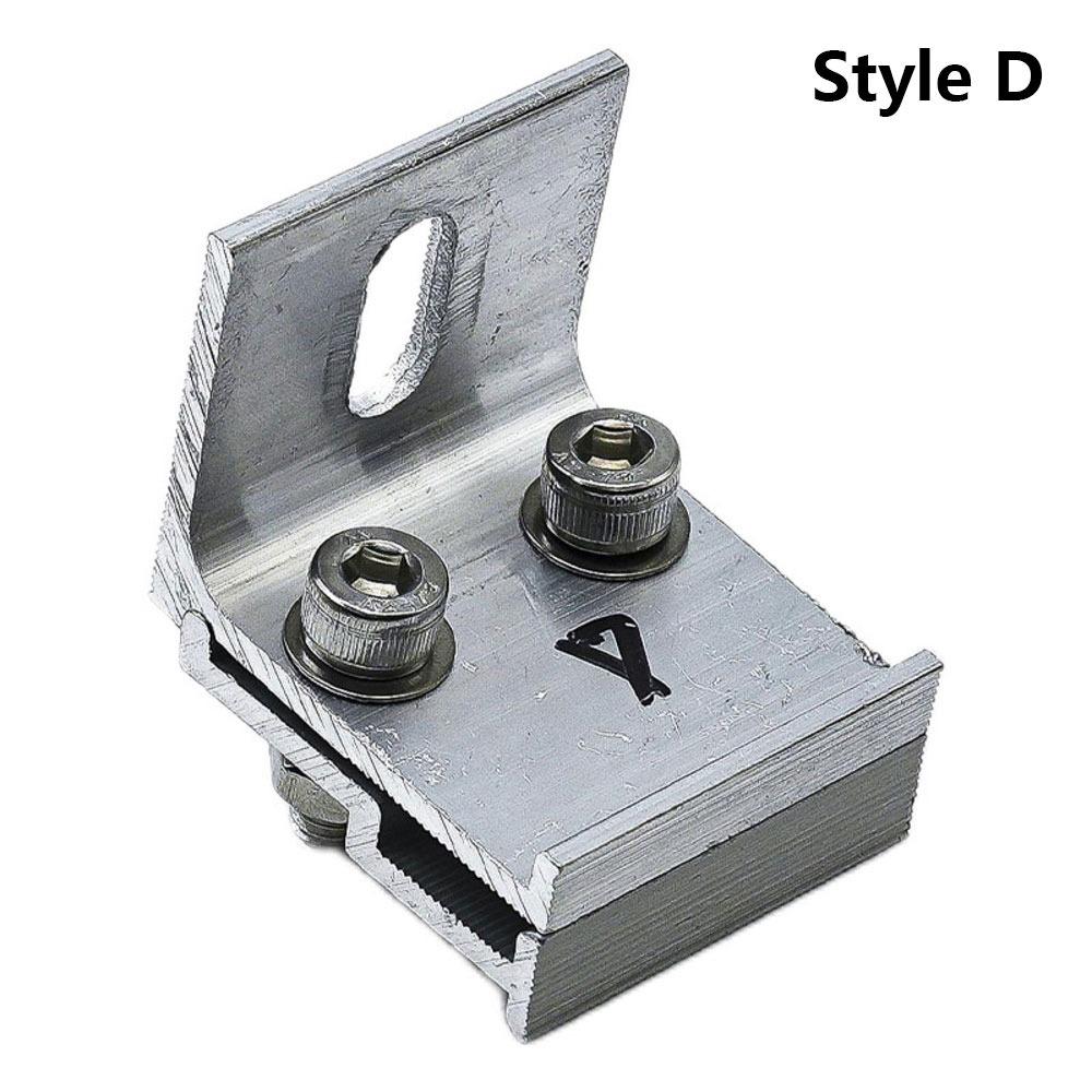 1Pcs Silver Solar Panel Clamp Anodized Photovoltaic Fixing Clip  for Off Grid Solar Power System