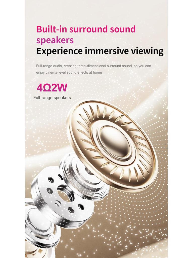 Portable 4K HD Mini Projector for Home & Bedroom