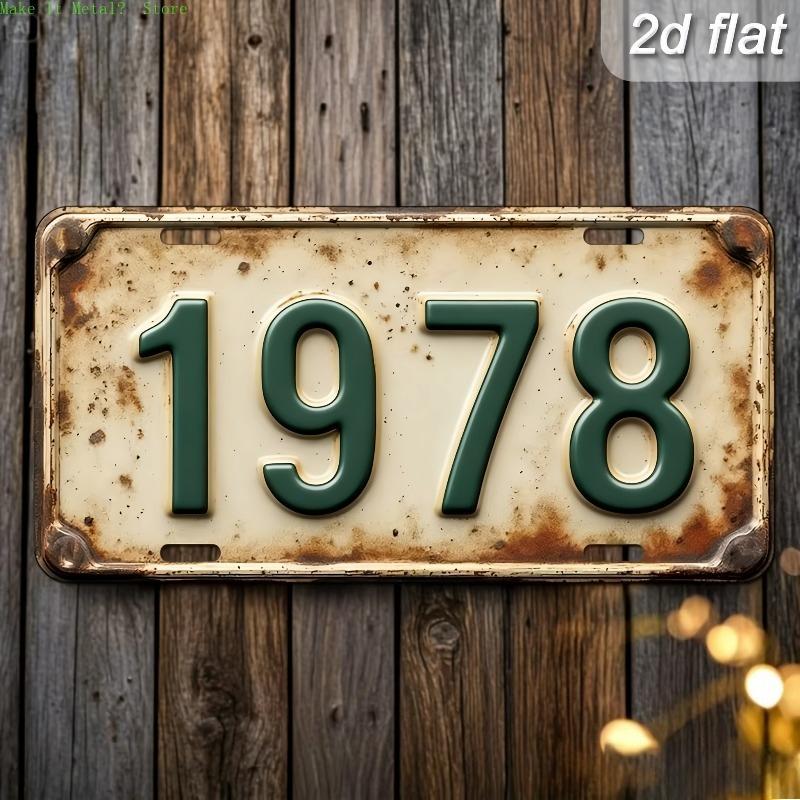 D flat pc aluminum retro license plate vintage style metal wall decor bar