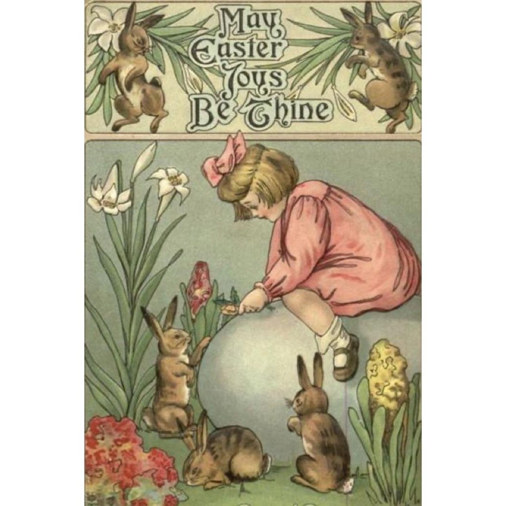 Retro Metal Wall Sign, Easter Bunny with Eggs, Vintage Tin Plate Home Decor