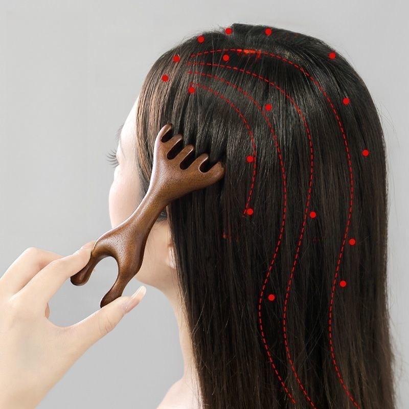 Double Head Six Claws Resin Antler Massage Comb Rake Multifunction Scrap Nose Massager Scraping Head Eye Face Neck Liftin