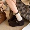 Boken shoes women 2026 thick soled warm cotton shoes winter new fur shoes for women wearing single shoes outside