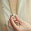 Viya Enamel Color Good Luck Koi Retro Ring National Style Cloisonne Auspicious Cloud Bottom Open Ring