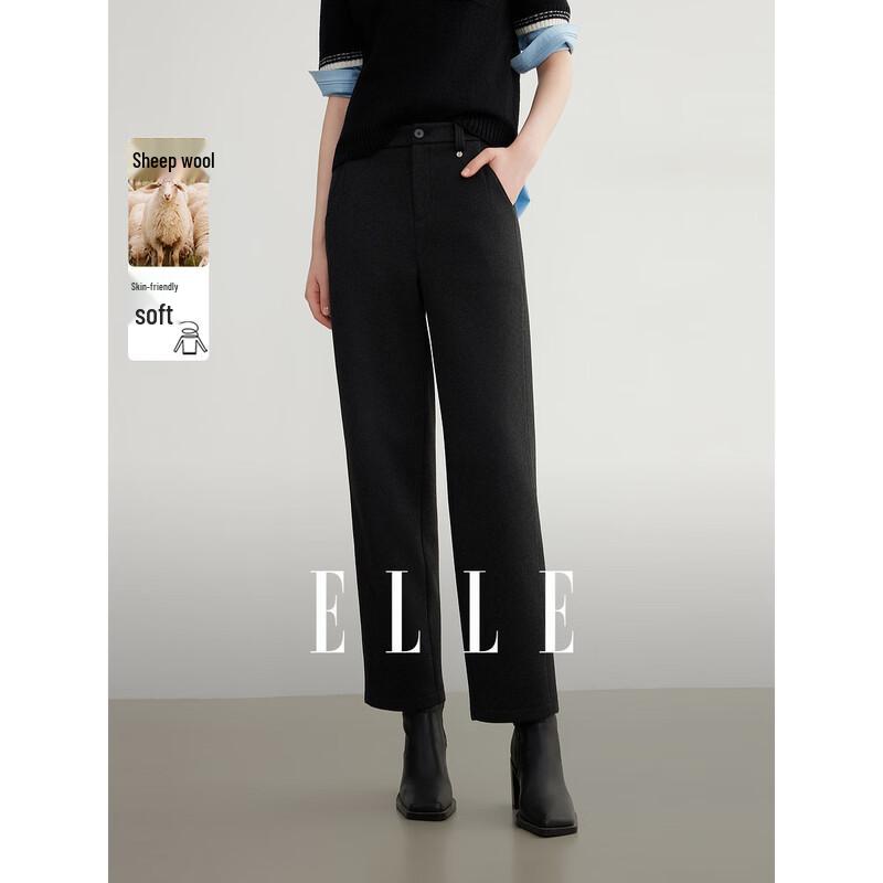 ELLE Women s Fleece-Lined French Knit High-Waist Straight-Leg Cropped Pants XL