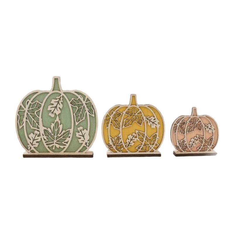 Fall Wooden Table Signs with Led Light r Autumn Thanksgiving Tiered Tray Decors Tabletop Centerpieces Pumpkin Block Sign