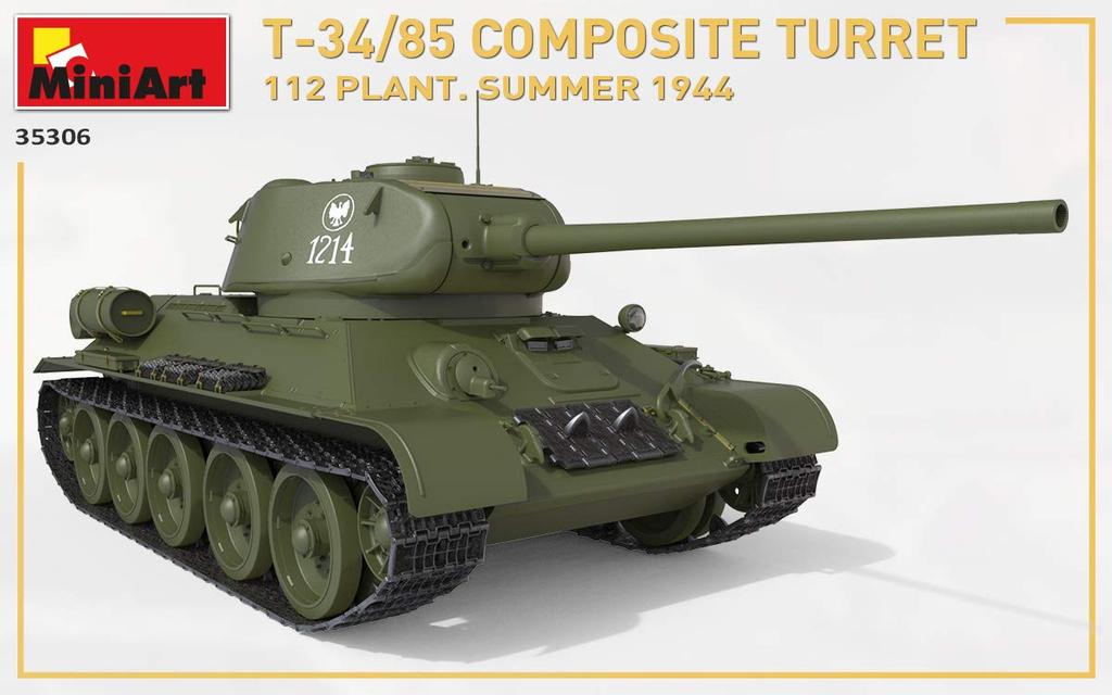 MiniArt Scale Soviet Composite Factory Summer Plastic Model Kit MA35306 1/35 T-34-85 Turret, No. 112, 1944,