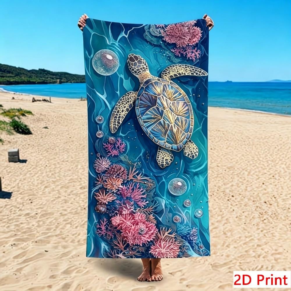 Extra Large Beach Towel Giant Turtle Print Bath Sheet Big Size Microfiber Pool Towels Oversized Soft Lightweight Travel Blanket