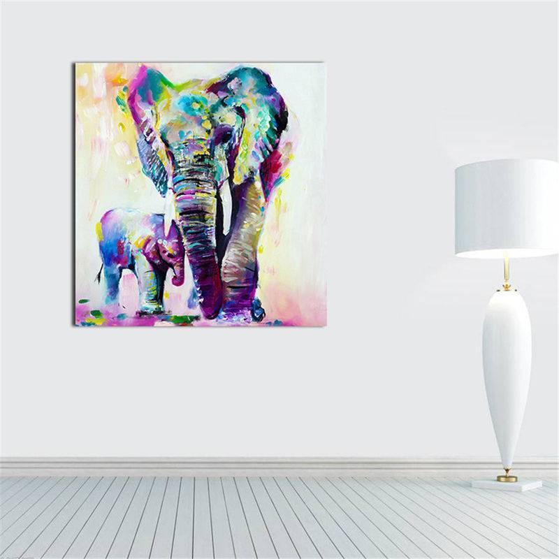 Stylish And Timeless Elephant Oil Canvas Painting For Wall Art