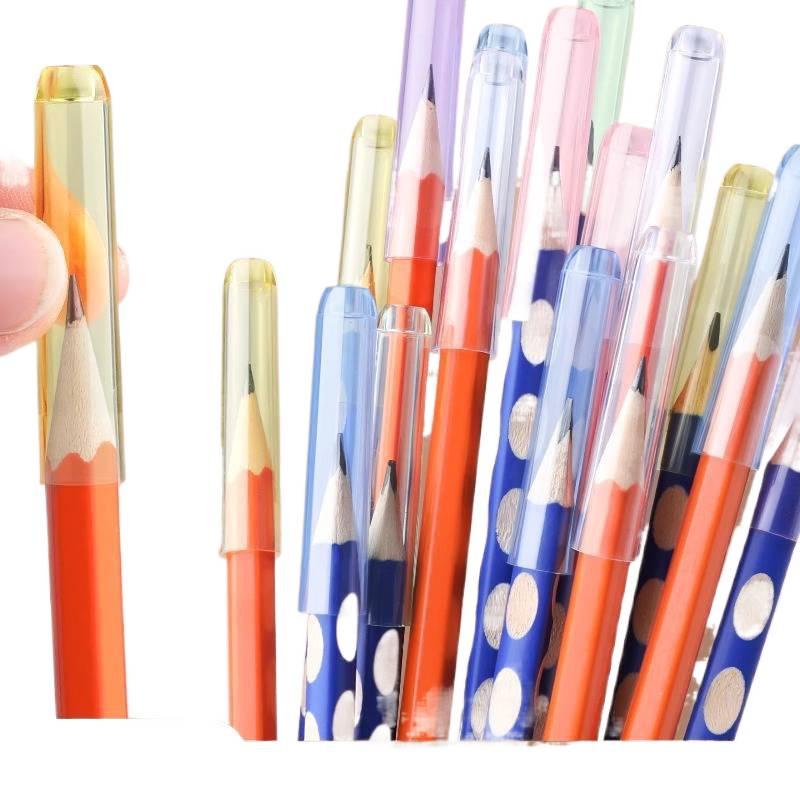 Transparent Triangle Pencil Cap for Students - Universal Nose Protection Cover for Pencils