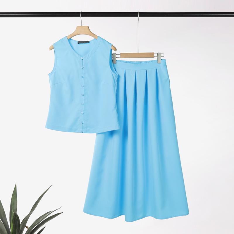 

ZANZEA Женские летние майки и брюки с широкими штанинами, повседневные костюмы-двойки 4XL синий