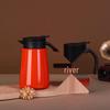 New Simple 304 Stainless Steel Coffee Thermos Flask with Portable Handle, Large Capacity, and Duckbill Spout