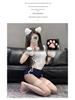 Japanese Pure Desire Women's Sexy Lingerie Cosplay Set with Open Crotch and Quick-Release Gymnastics Suit