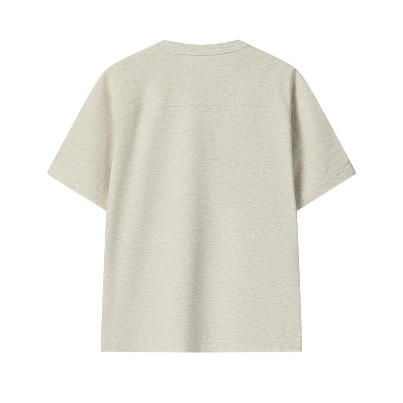 FILA Milano Series Loose Casual Comfortable T-Shirt Men tops Light-Khaki Flower-Gray F11M625120FLK