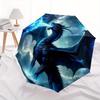 1pc Blue Dragon Fantasy Artwork Pattern Beautiful Looking Automatic Folding Umbrella, 3 Folding, 8 Iron Frame Design, Durable and Suitable for Tr