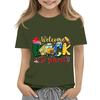 Children's Casual and Fashionable Round-Neck Printed Short-Sleeve Top for Back-to-School